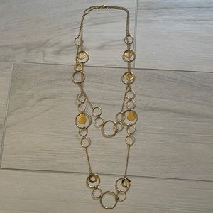 Gold multi layer circles necklace